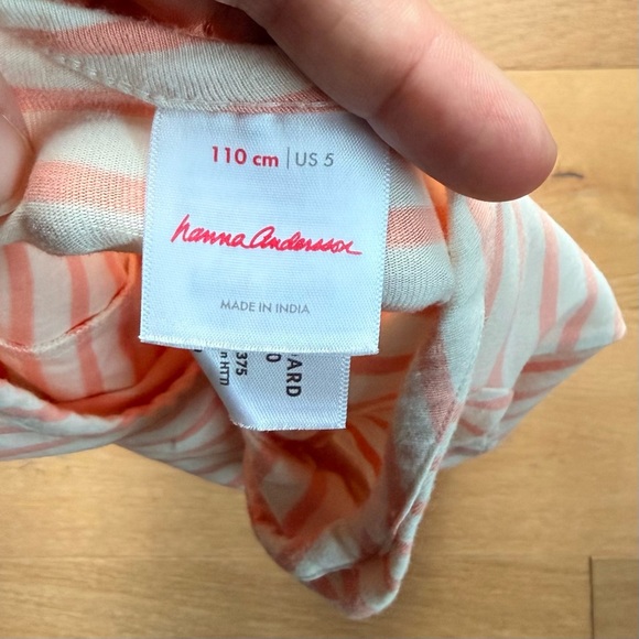 Hanna Andersson Girls Tulle Dress - Peach and White Striped - Size 110/5 - Picture 6 of 6